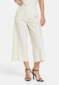 Gerry Weber Taifun Weite 3/4 Hose Mit Struktur - Shorts - Light Creme