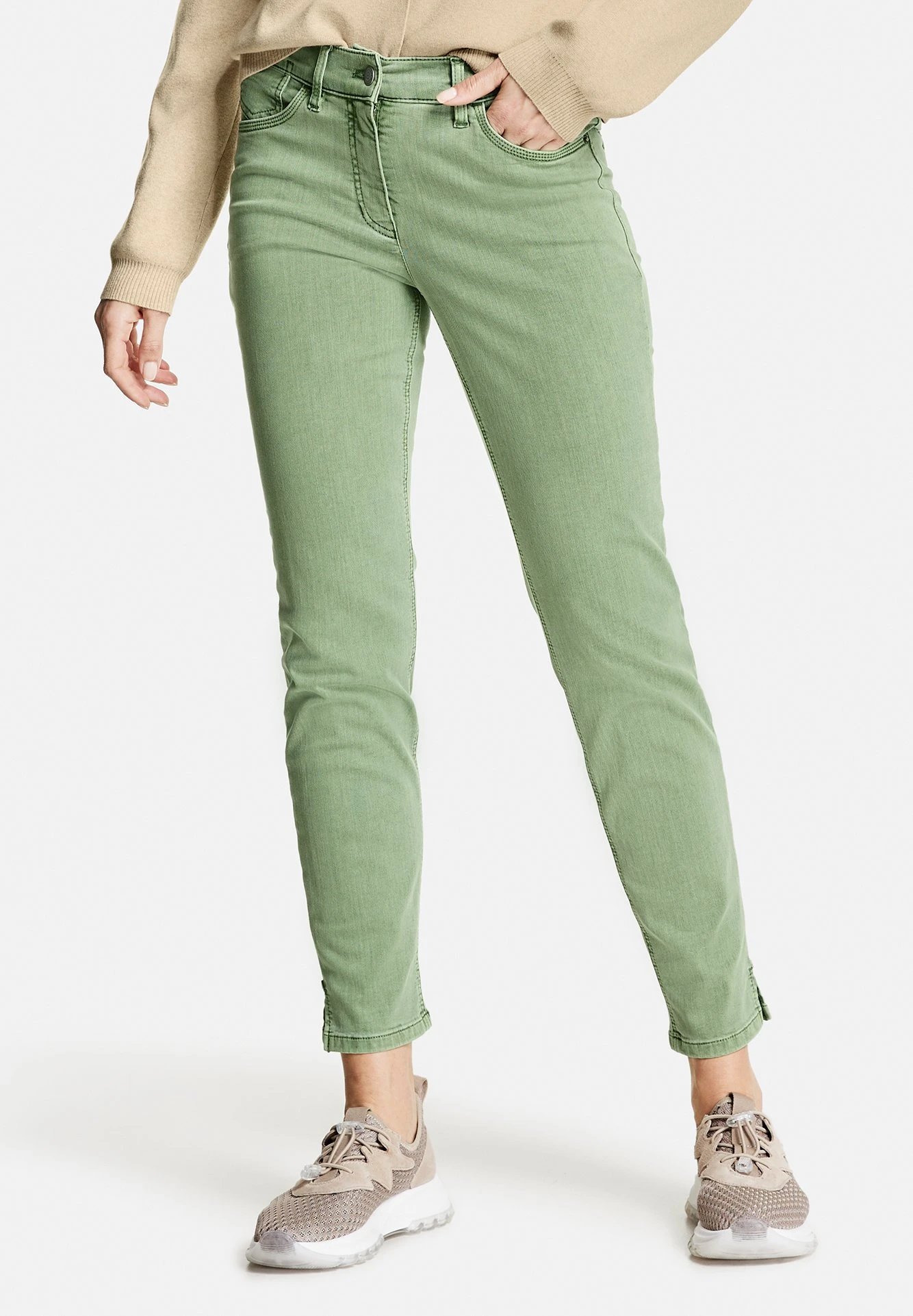 Gerry Weber 5-Pocket- Slim Fit Jeans - Vibrant Green Nature Dyed 1 Gerry Weber 5-Pocket- Slim Fit Jeans - Vibrant Green Nature Dyed