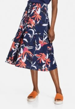 Gerry Weber Lang Weit Langer Aus - A-Lijn Rok - Blau Rot Orange Druck