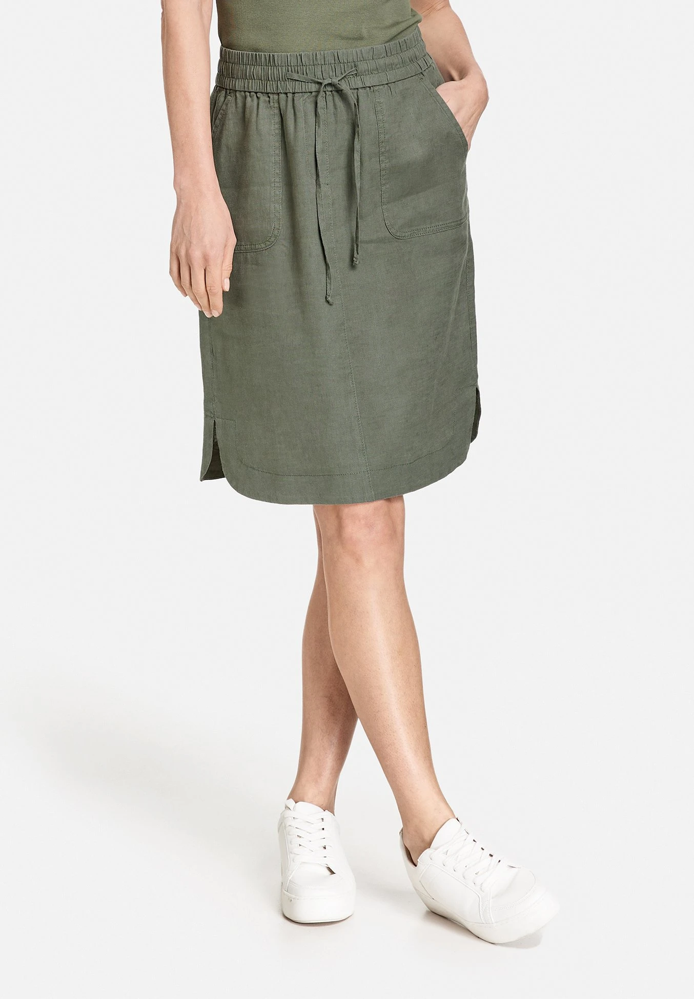 A-Lijn Rok - Olive 1 A-Lijn Rok - Olive