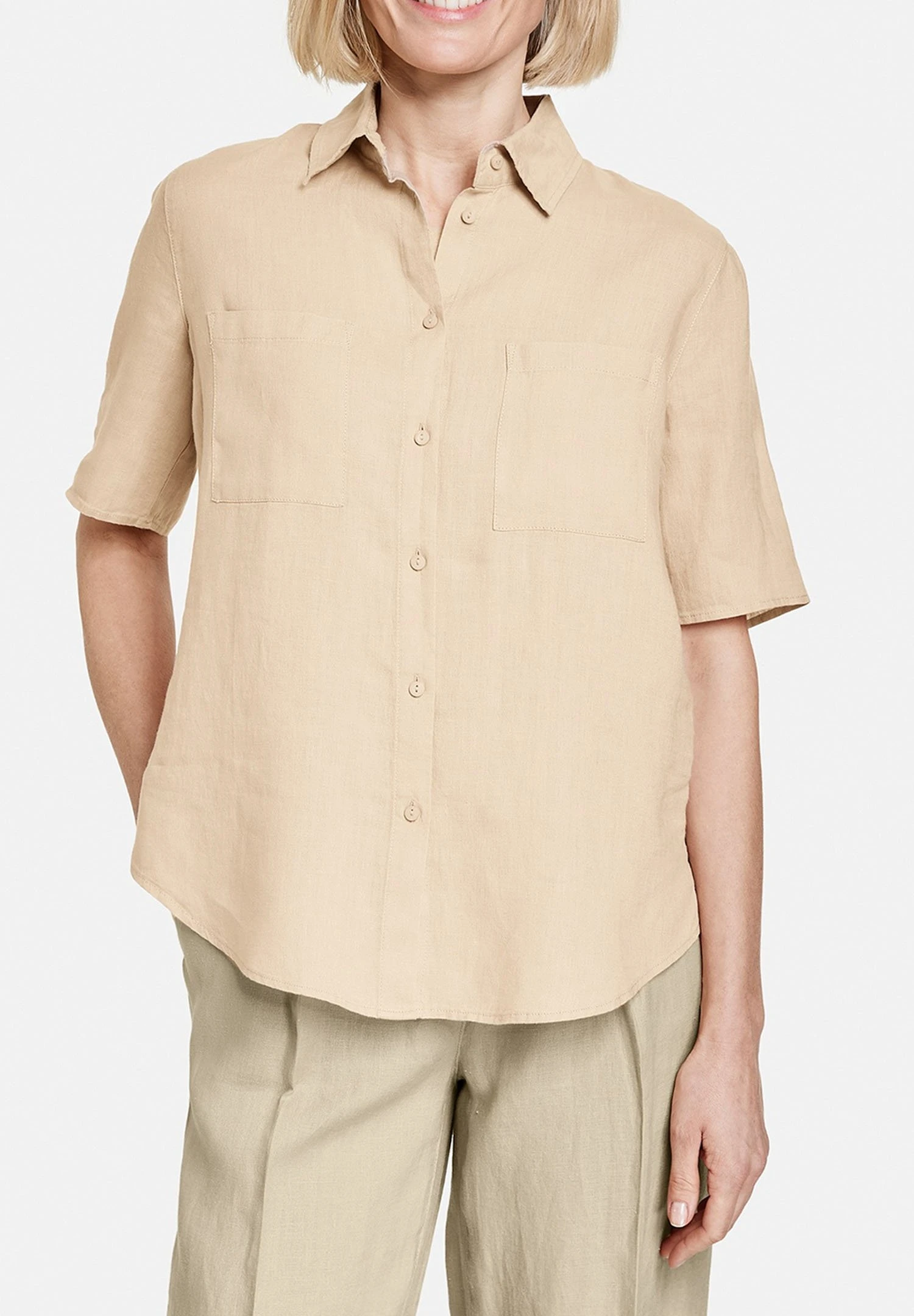 Gerry Weber Kurzarm Halbarm - Overhemdblouse - Sand 4 Gerry Weber Kurzarm Halbarm - Overhemdblouse - Sand - Afbeelding 4