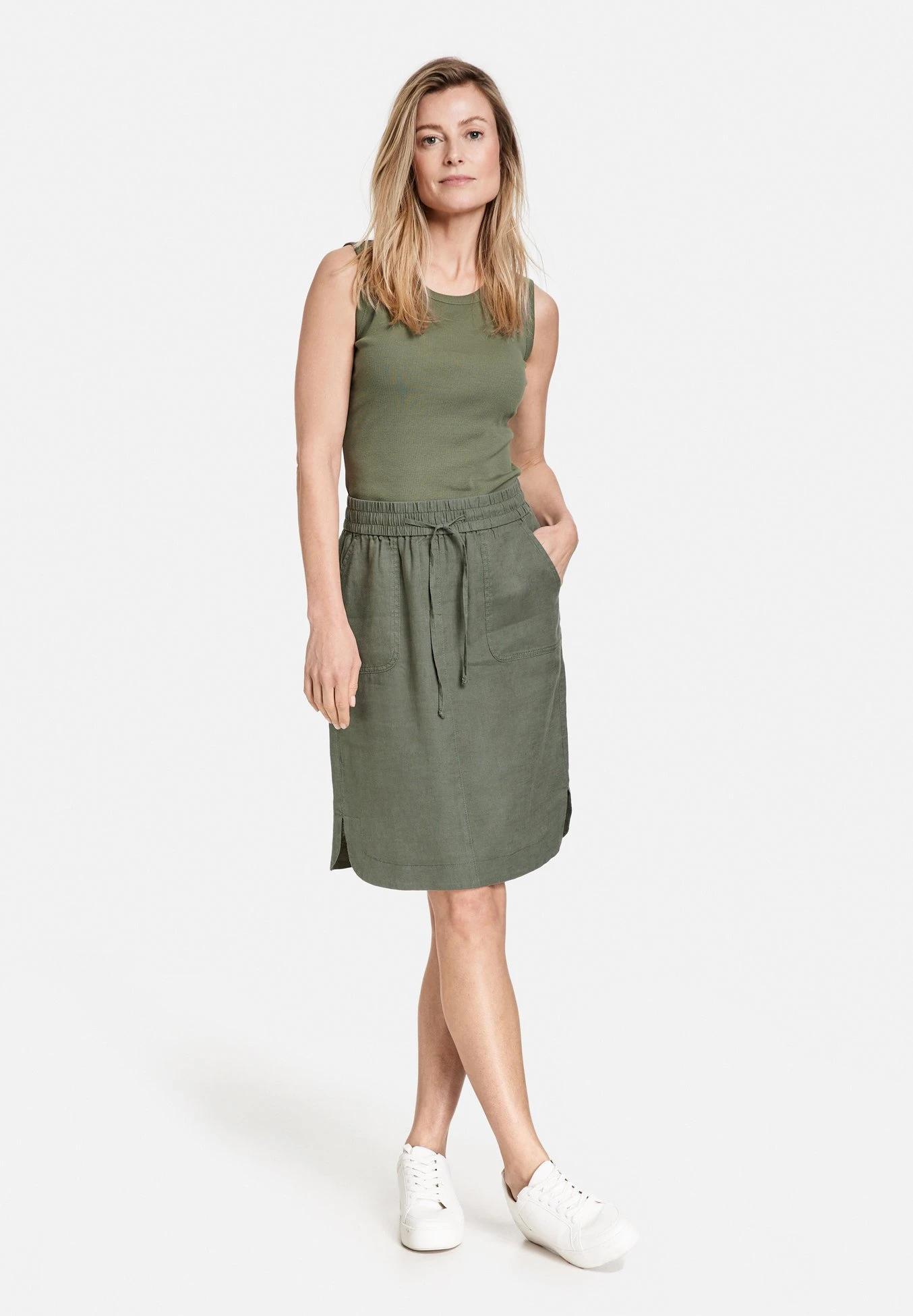 A-Lijn Rok - Olive 2 A-Lijn Rok - Olive - Afbeelding 2