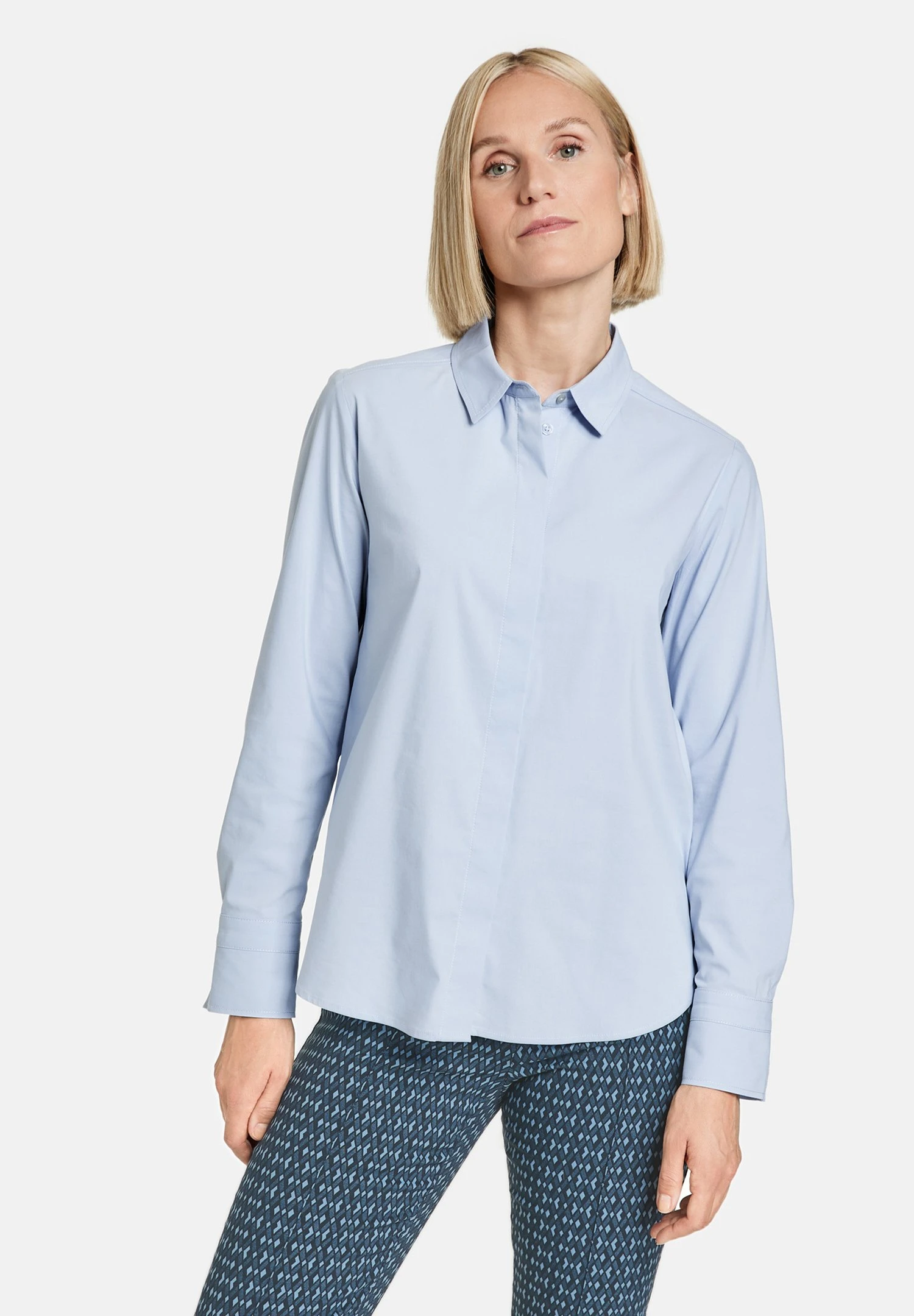 Gerry Weber Langarm Mit Verdeckter Knopfleiste U - Overhemdblouse - Powder Blue 1 Gerry Weber Langarm Mit Verdeckter Knopfleiste U - Overhemdblouse - Powder Blue