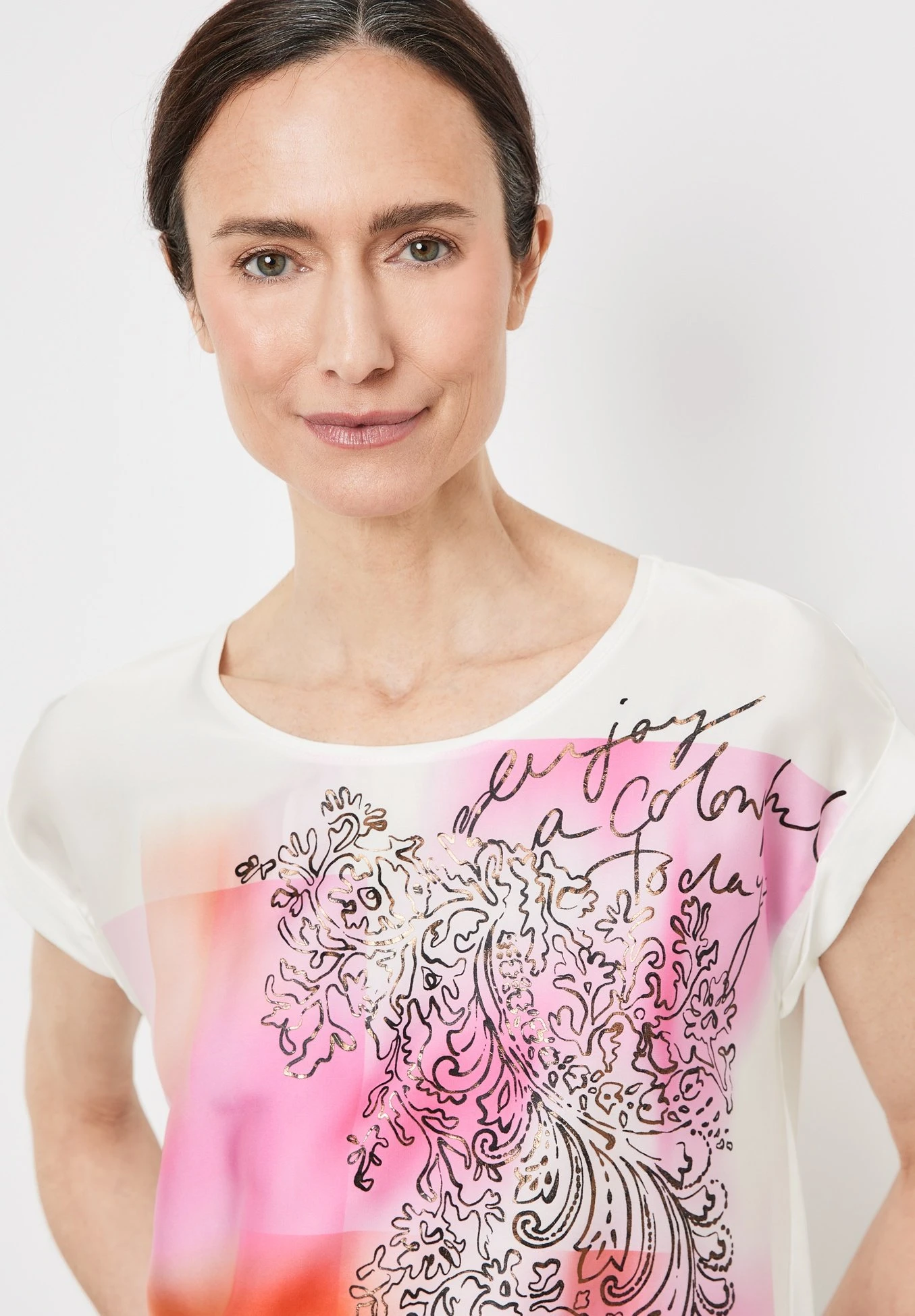 Aus Material-Patch - T-Shirt Print - Off White 3 Aus Material-Patch - T-Shirt Print - Off White - Afbeelding 3