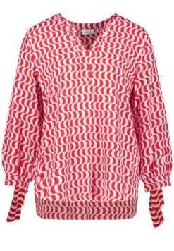 Gerry Weber Gemusterte 3/4 Arm Mit Bindedeta - Blouse - Ecru Weiss Rot Orange Druck -Gerry Weber 16be52f0eba146a2873ad7bc847569f9