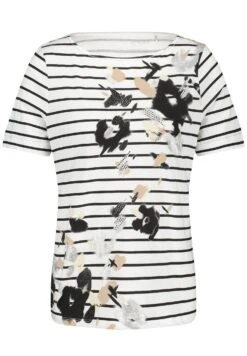 Gerry Weber Short Sleeve Shirt - T-Shirt Print - Ecru Weiss Schwarz Druck
