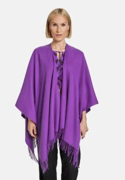 Gerry Weber Poncho With Fringes - Poncho - Purple