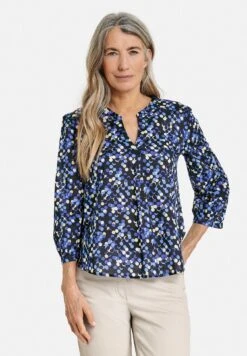 3/4 Arm - Blouse - Blau Druck