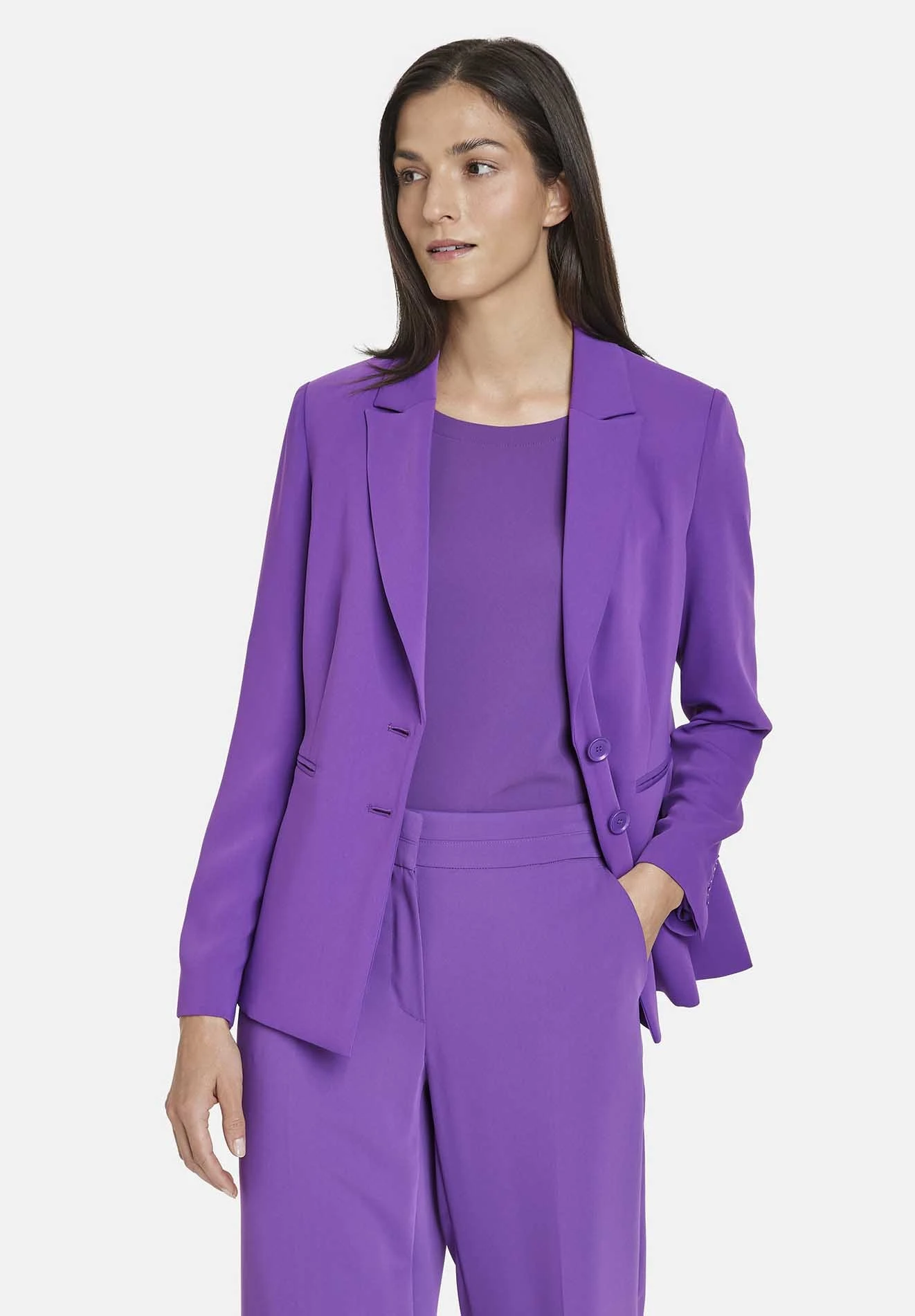 Gerry Weber Langarm Gefüttert Eleganter Mit Revers - Blazer - Purple 4 Gerry Weber Langarm Gefüttert Eleganter Mit Revers - Blazer - Purple - Afbeelding 4