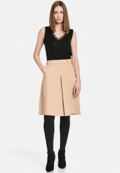 Gerry Weber Kurz Leicht Ausgestellter Mit Kellerfalte - A-Lijn Rok - Sand
