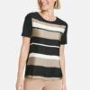 Gerry Weber Blouse Shirt - T-Shirt Print - Schwarz Ecru Weiss Streifen