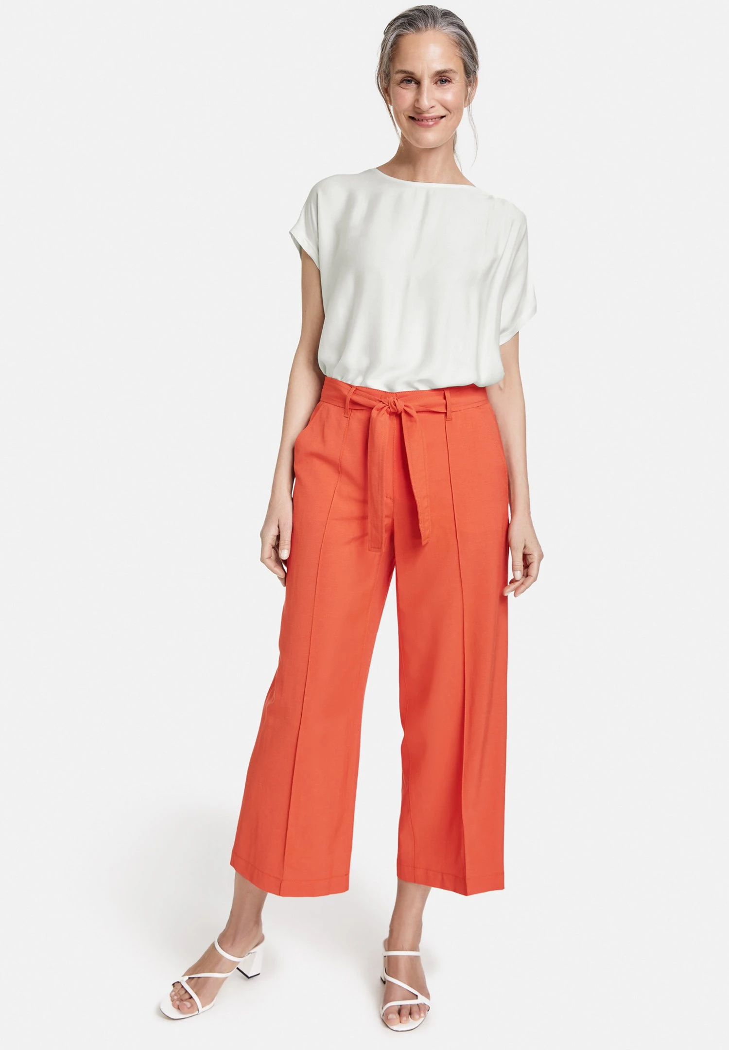 Gerry Weber Culotte With Tie Belt - Broek - Tangerina 2 Gerry Weber Culotte With Tie Belt - Broek - Tangerina - Afbeelding 2