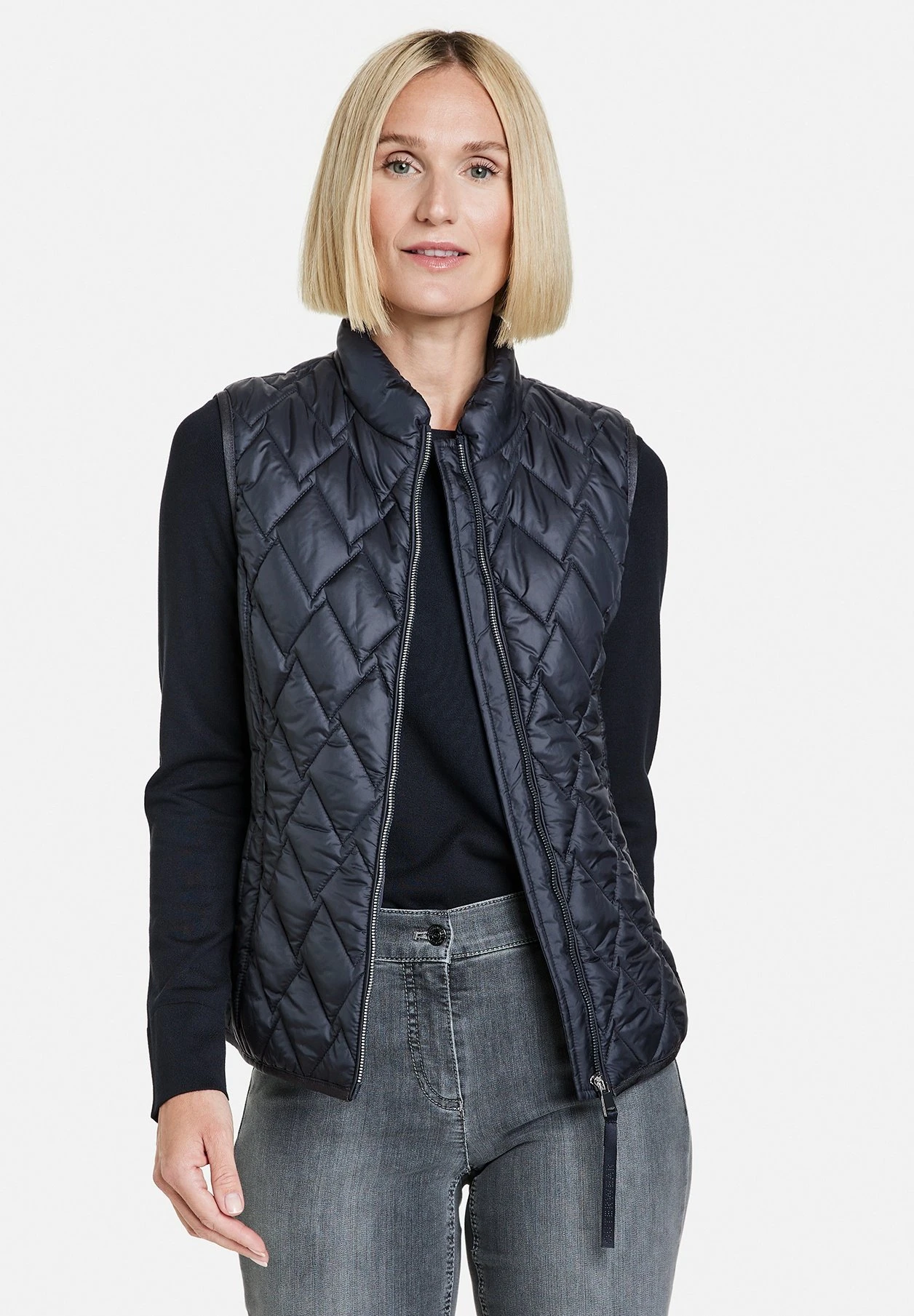 Gerry Weber Outdoor Lang Mit Leichter Taillieru - Bodywarmer - Navy 1 Gerry Weber Outdoor Lang Mit Leichter Taillieru - Bodywarmer - Navy