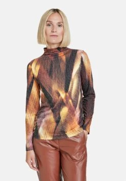 Gerry Weber 1/1 Arm Mit Turtleneck Und Ausb - Longsleeve - Rot Orange Gelb Druck