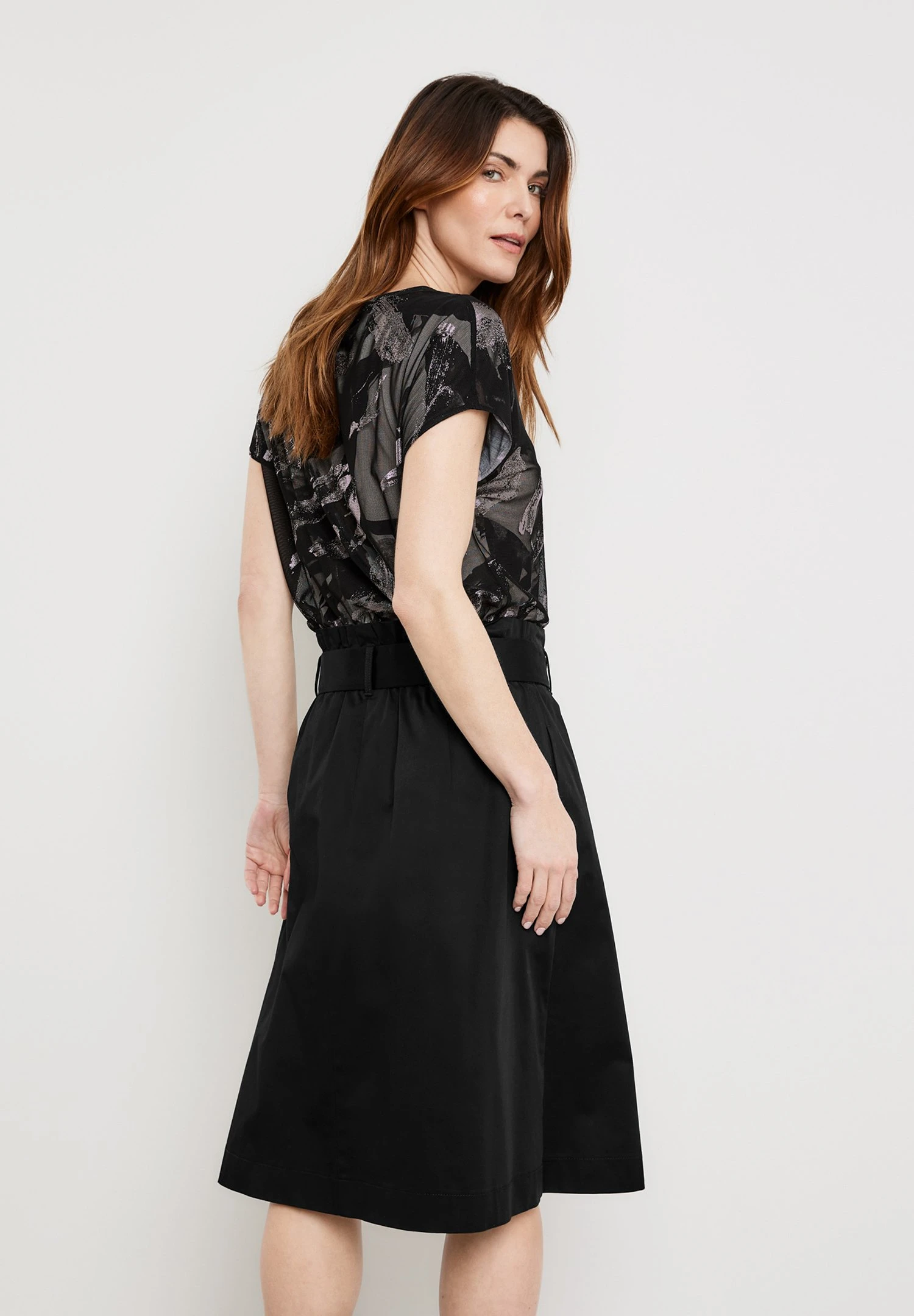 Gerry Weber Mit Stoffmontagegürtel - A-Lijn Rok - Schwarz 3 Gerry Weber Mit Stoffmontagegürtel - A-Lijn Rok - Schwarz - Afbeelding 3