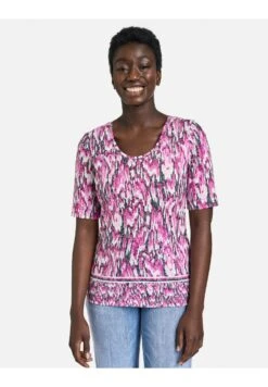 1/2 Arm - T-Shirt Print - Lila Pink Schwarz Druck