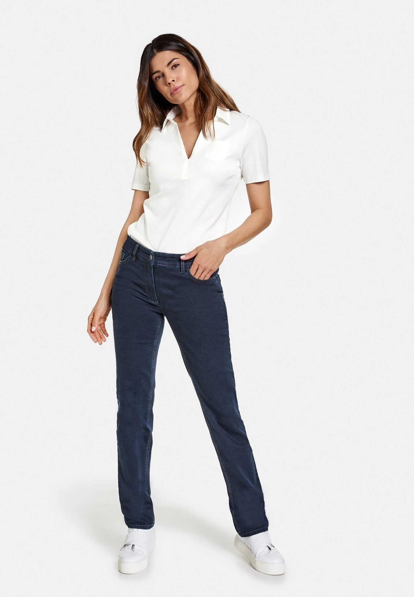Gerry Weber 5-Pocket - Straight Leg Jeans - Dark Blue Denim 2 Gerry Weber 5-Pocket - Straight Leg Jeans - Dark Blue Denim - Afbeelding 2