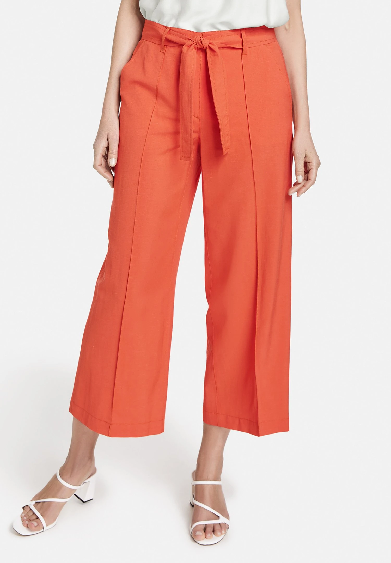 Gerry Weber Culotte With Tie Belt - Broek - Tangerina 1 Gerry Weber Culotte With Tie Belt - Broek - Tangerina