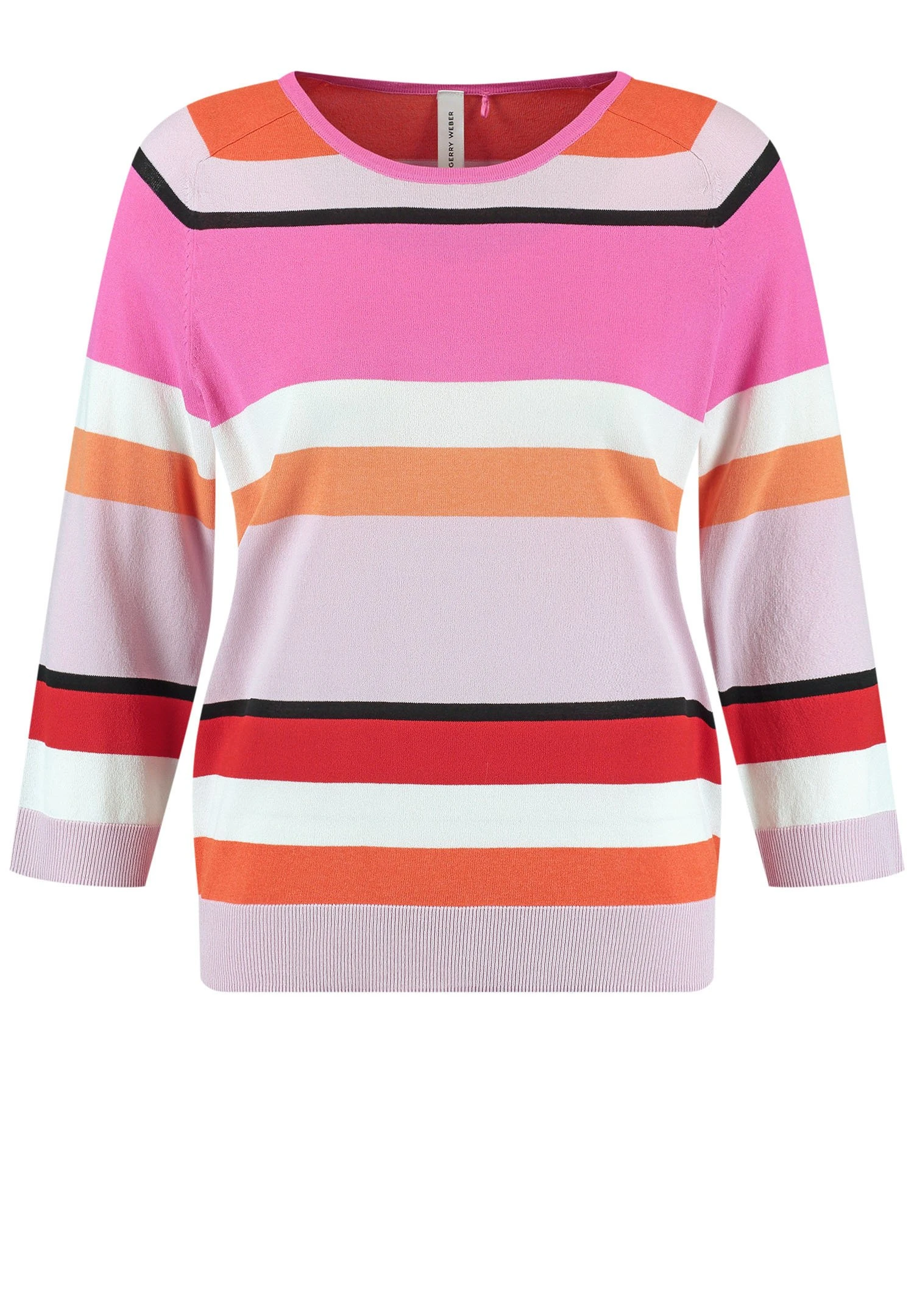 Gerry Weber Rundhals 3/4 Arm - Trui - Rot Orange Lila Pink Ringel 5 Gerry Weber Rundhals 3/4 Arm - Trui - Rot Orange Lila Pink Ringel - Afbeelding 5