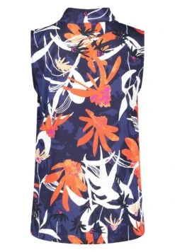 Gerry Weber Sleeveless Shirt With Collar - Top - Blau/Rot/Orange Druck -Gerry Weber 6991f000c76344f7a601457f0ff47601