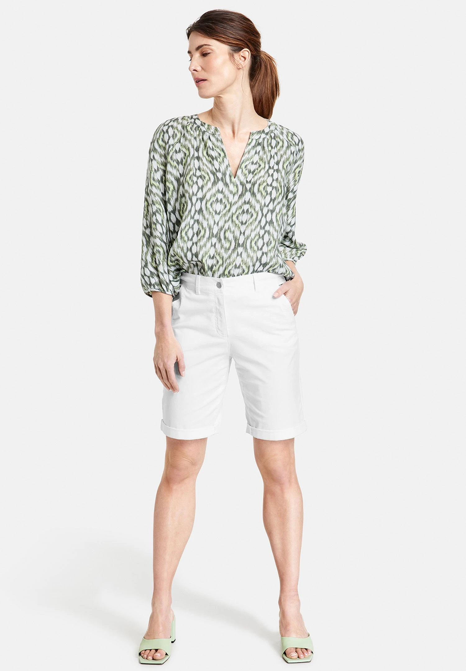 Gerry Weber Verkürzt- Shorts - Weiß Weiß 2 Gerry Weber Verkürzt- Shorts - Weiß Weiß - Afbeelding 2