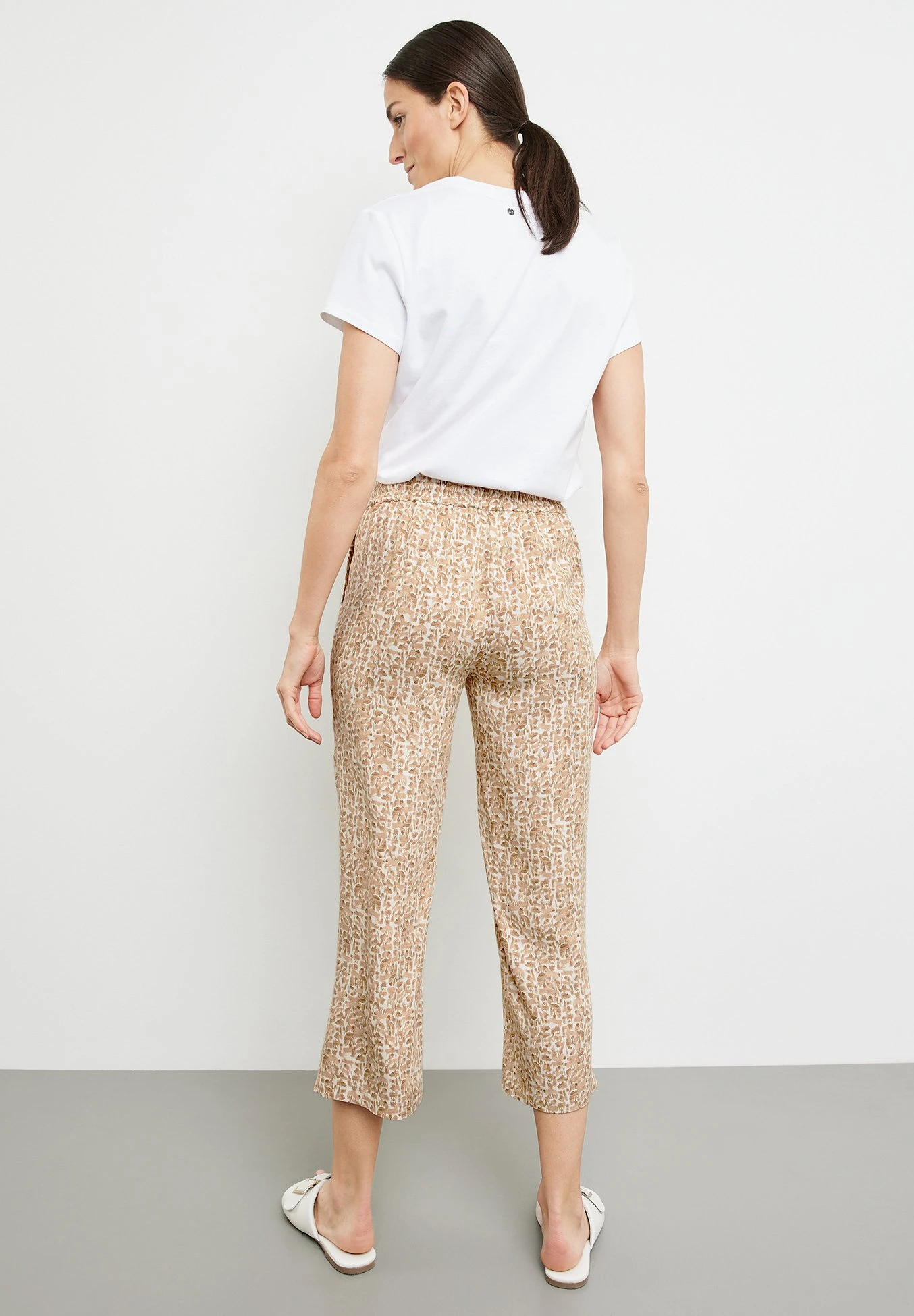 Gerry Weber Verkürzt Gemusterte 7/8 Easy Fit - Broek - Ecru Weiss Druck 4 Gerry Weber Verkürzt Gemusterte 7/8 Easy Fit - Broek - Ecru Weiss Druck - Afbeelding 4