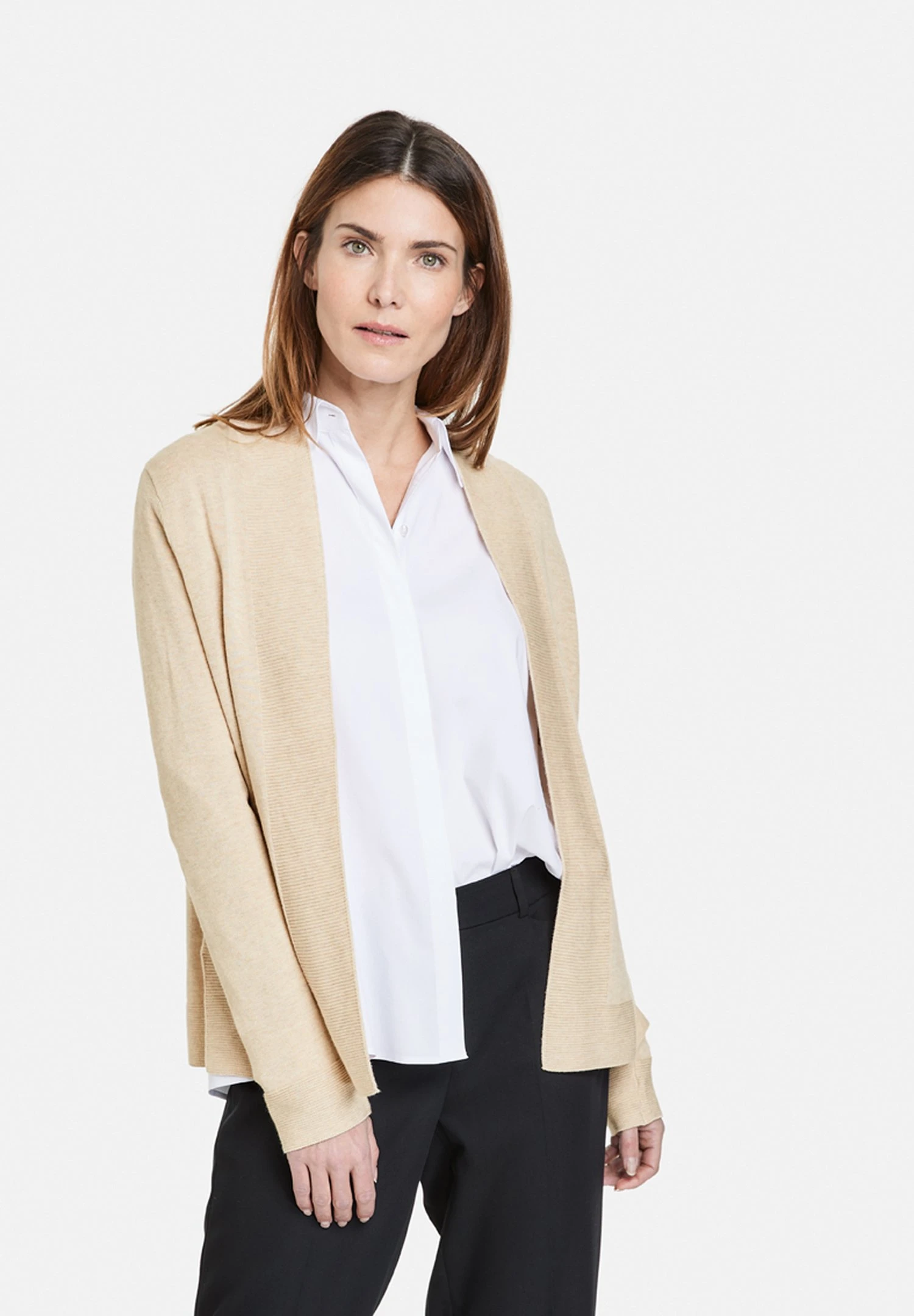 Jacke Strick - Vest - Sand Melange 1 Jacke Strick - Vest - Sand Melange