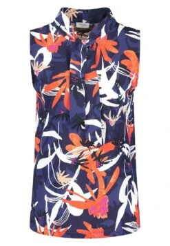 Gerry Weber Sleeveless Shirt With Collar - Top - Blau/Rot/Orange Druck -Gerry Weber 81c24dfc8dc0499bb446e33e809b4f61