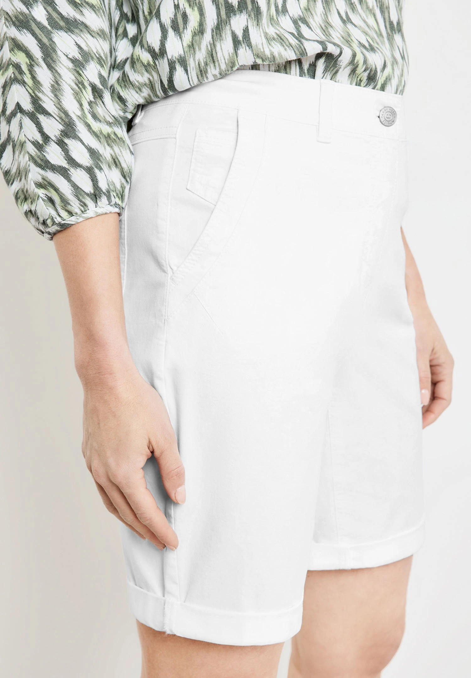 Gerry Weber Verkürzt- Shorts - Weiß Weiß 4 Gerry Weber Verkürzt- Shorts - Weiß Weiß - Afbeelding 4