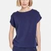 Gerry Weber 1/2 Arm Kurzarm Mit Drappierten Ärmeln - T-Shirt Basic - Blueberry