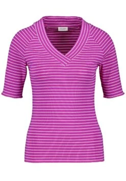 Gerry Weber Striped Half Sleeve Shirt - T-Shirt Print - Lila Pink Ecru Weiss Ringel -Gerry Weber a29860833472441a9cf89bca92e3a023