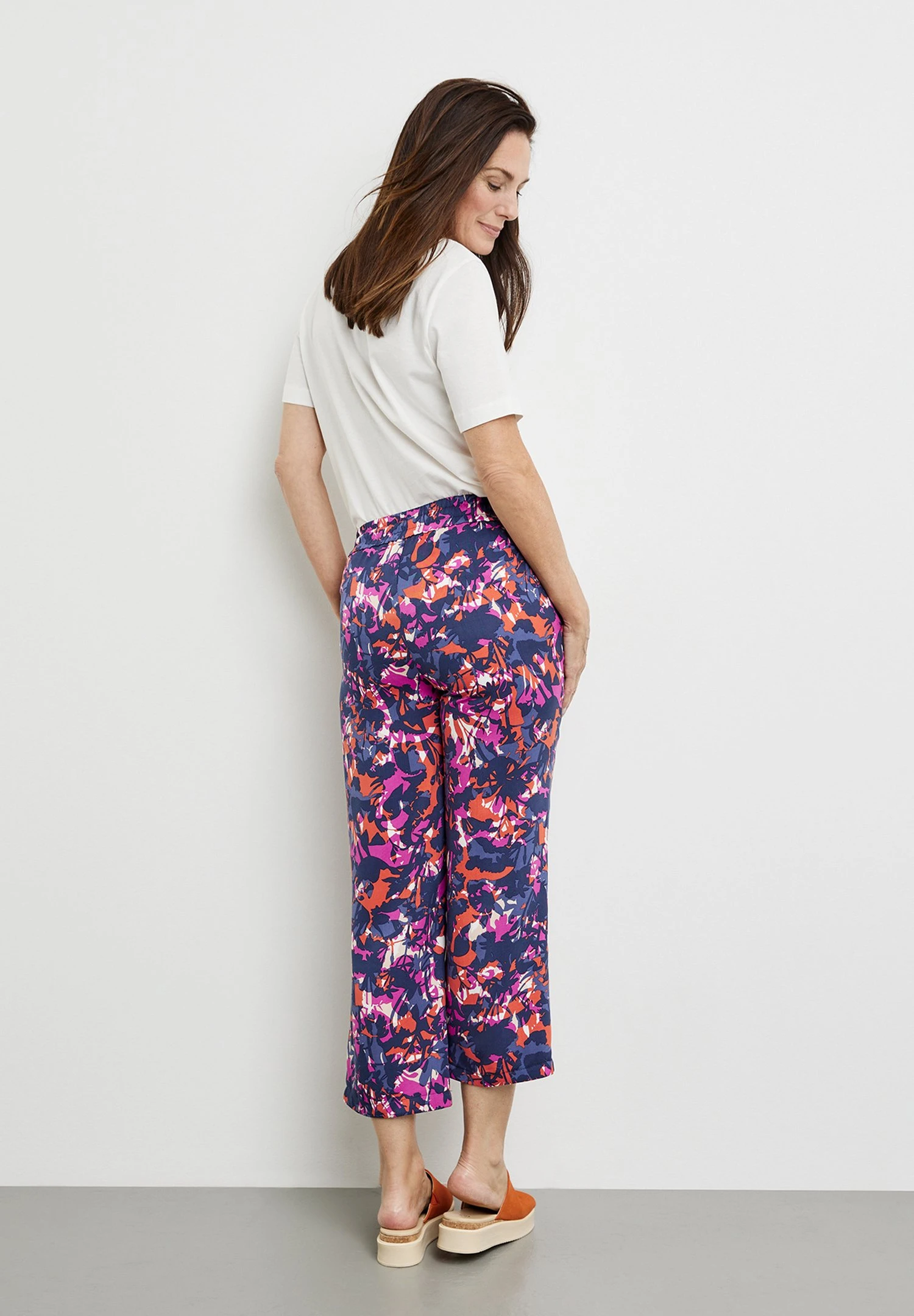 Gerry Weber Verkürzt 7/8 Easy Fit - Broek - Blau Lila Pink Druck 3 Gerry Weber Verkürzt 7/8 Easy Fit - Broek - Blau Lila Pink Druck - Afbeelding 3