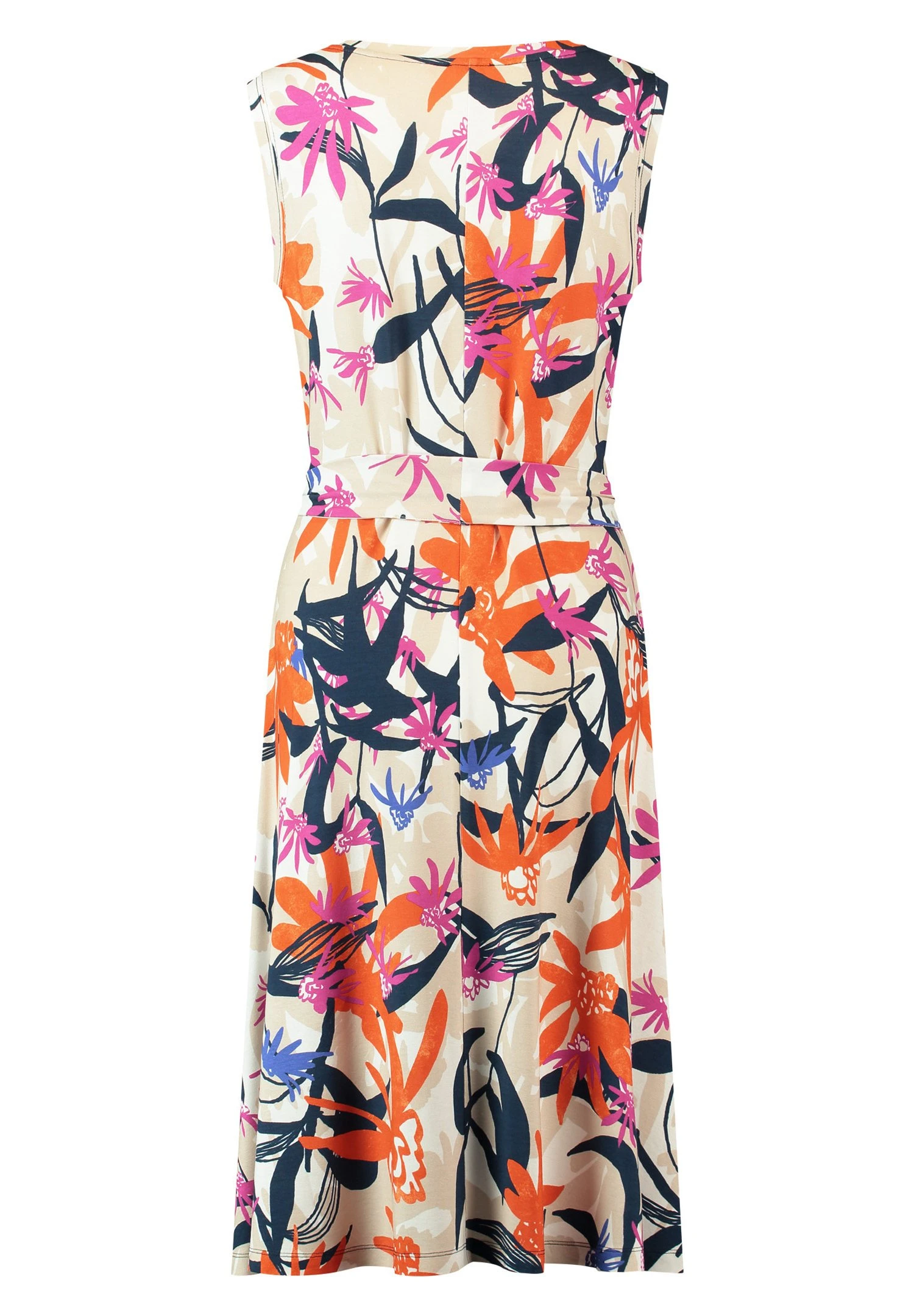 Gerry Weber Gemustertes A-Linien- Mit Taillen - Jurk - Ecru/Weiss/Rot/Orange/Druck 6 Gerry Weber Gemustertes A-Linien- Mit Taillen - Jurk - Ecru/Weiss/Rot/Orange/Druck - Afbeelding 6