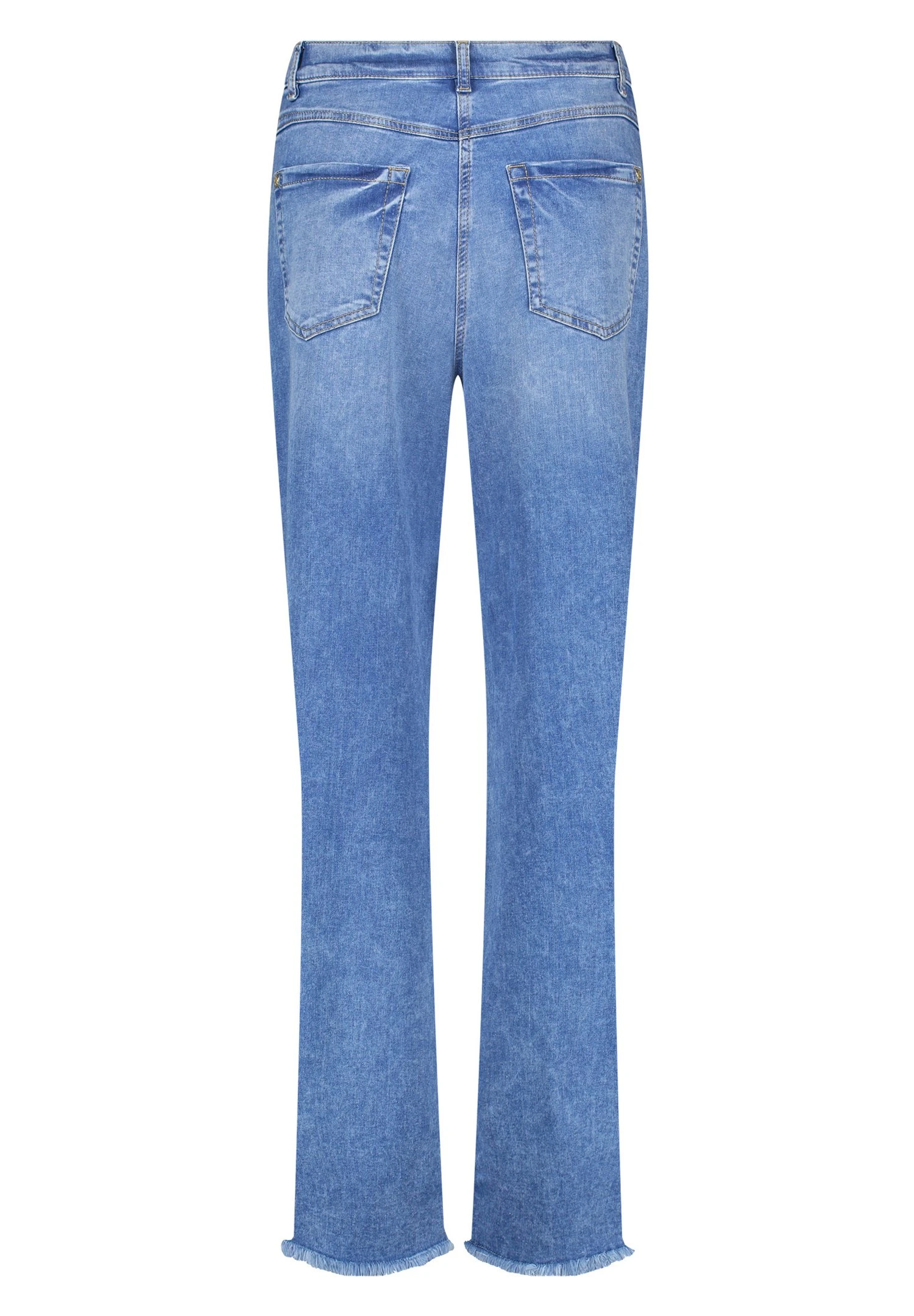 Gerry Weber Lang Wide Leg Mit Fransensaum - Straight Leg Jeans - Blue Denim Mit Use 6 Gerry Weber Lang Wide Leg Mit Fransensaum - Straight Leg Jeans - Blue Denim Mit Use - Afbeelding 6