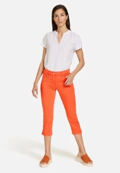 3/4 Best4Me Mit Saumschlitzen- Jeansshort - Tangerina