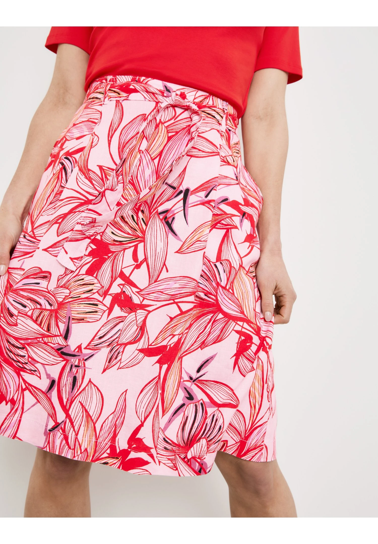 Gerry Weber A-Lijn Rok - Lila Pink Rot Orange Druck 4 Gerry Weber A-Lijn Rok - Lila Pink Rot Orange Druck - Afbeelding 4