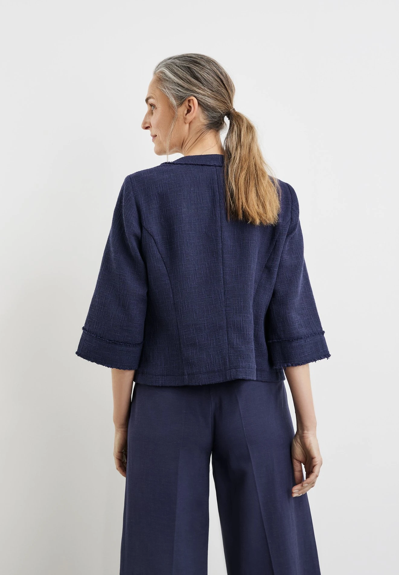 Gerry Weber 3/4 Arm Mit Fransenkant - Blazer - Blueberry 2 Gerry Weber 3/4 Arm Mit Fransenkant - Blazer - Blueberry - Afbeelding 2