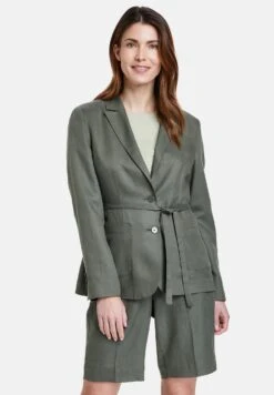 Gerry Weber Langarm Gefüttert Mit Bindegürtel - Halflange Jas - Olive