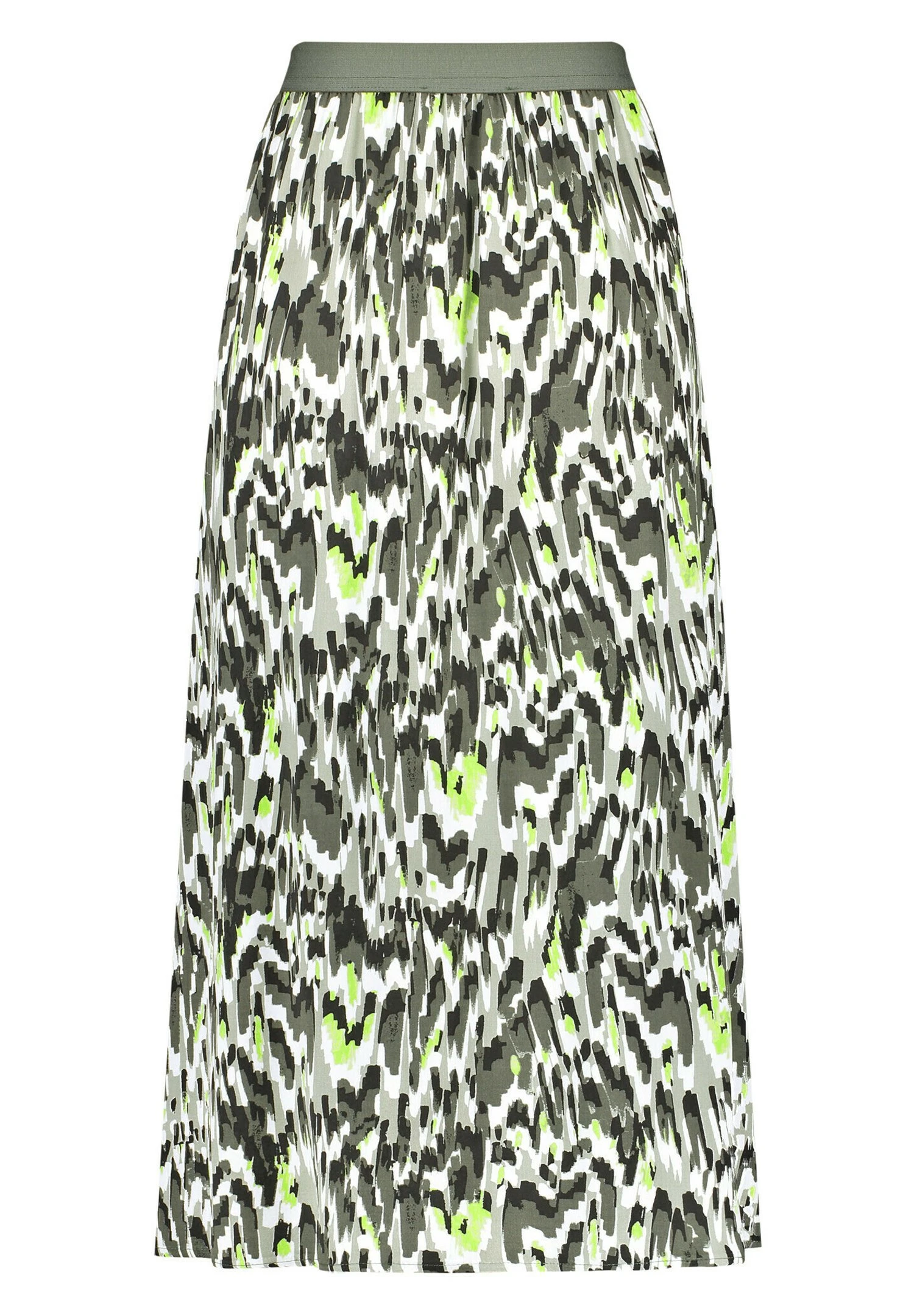 Gemusterter Mit Seitenschlitz - Maxirok - Gruen Druck 7 Gemusterter Mit Seitenschlitz - Maxirok - Gruen Druck - Afbeelding 7