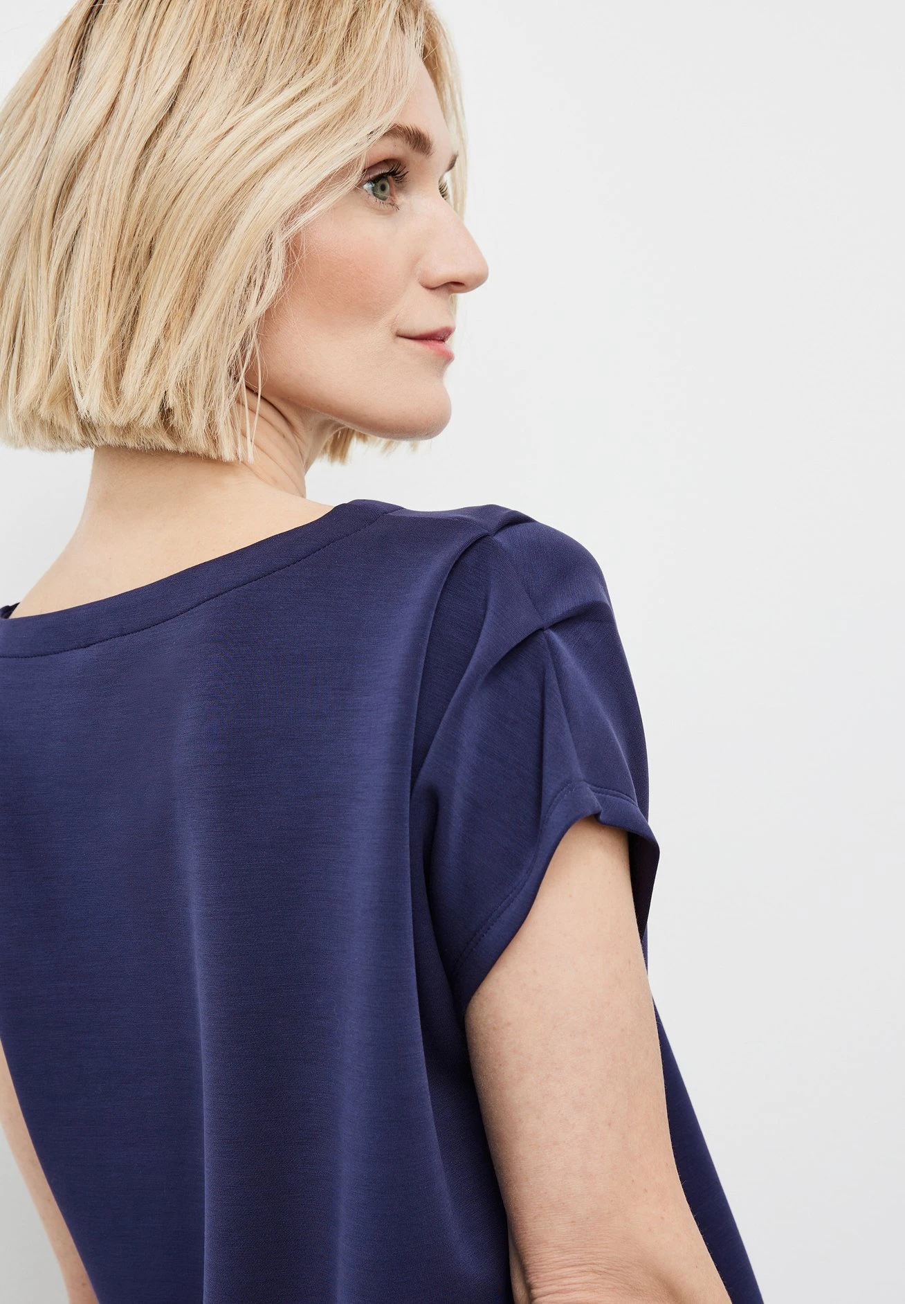 Gerry Weber 1/2 Arm Kurzarm Mit Drappierten Ärmeln - T-Shirt Basic - Blueberry 3 Gerry Weber 1/2 Arm Kurzarm Mit Drappierten Ärmeln - T-Shirt Basic - Blueberry - Afbeelding 3