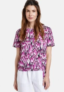 1/2 Arm - Blouse - Lila Pink Schwarz Druck