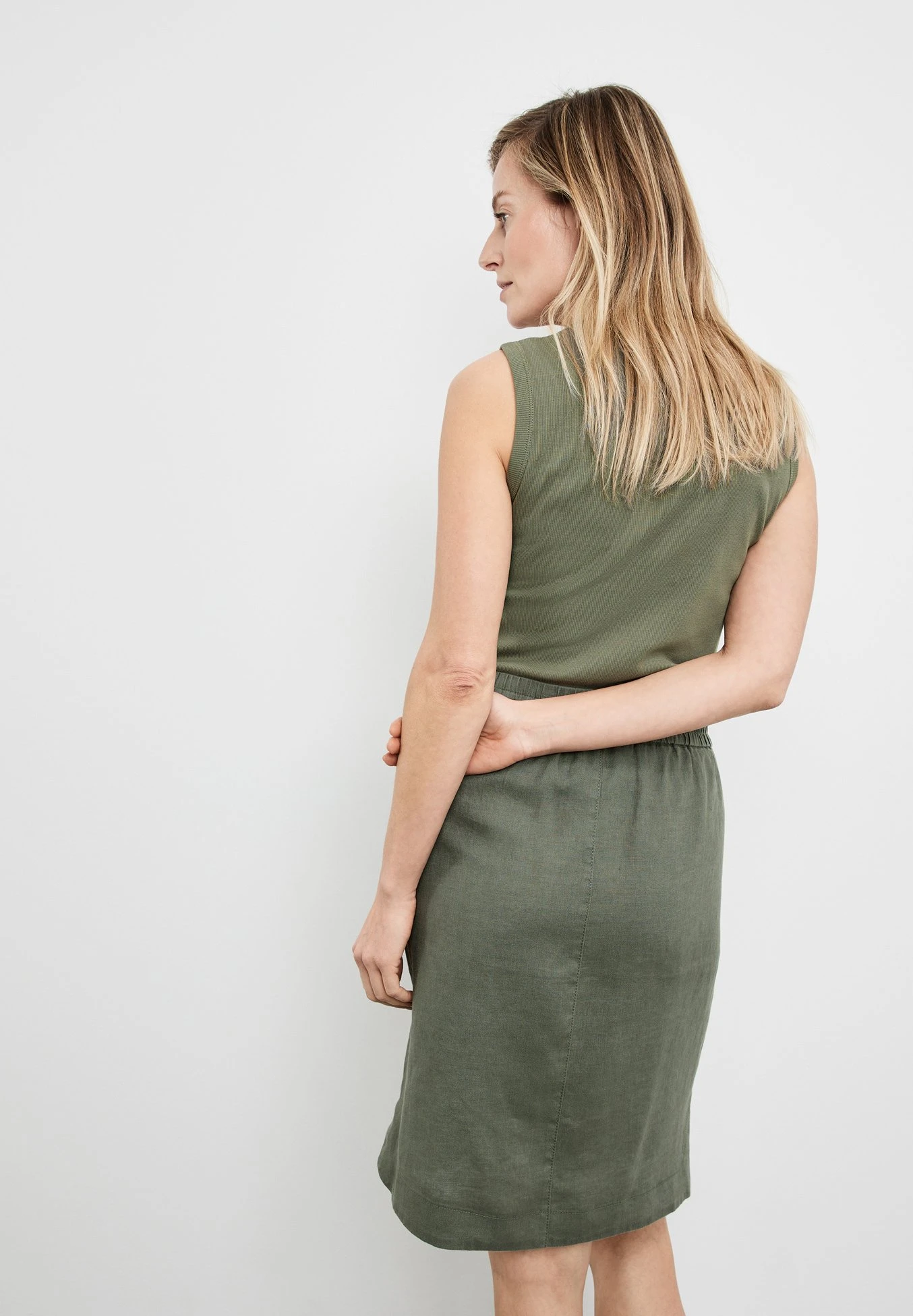 A-Lijn Rok - Olive 3 A-Lijn Rok - Olive - Afbeelding 3