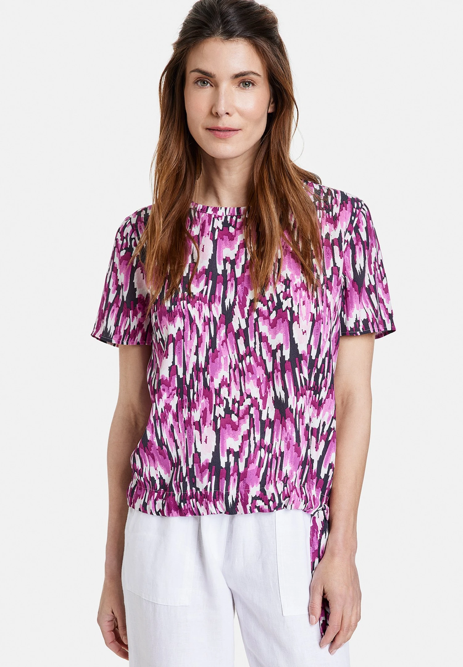 1/2 Arm - Blouse - Lila Pink Schwarz Druck 4 1/2 Arm - Blouse - Lila Pink Schwarz Druck - Afbeelding 4