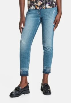Gerry Weber Cropped Trousers - Slim Fit Jeans - Blue Denim