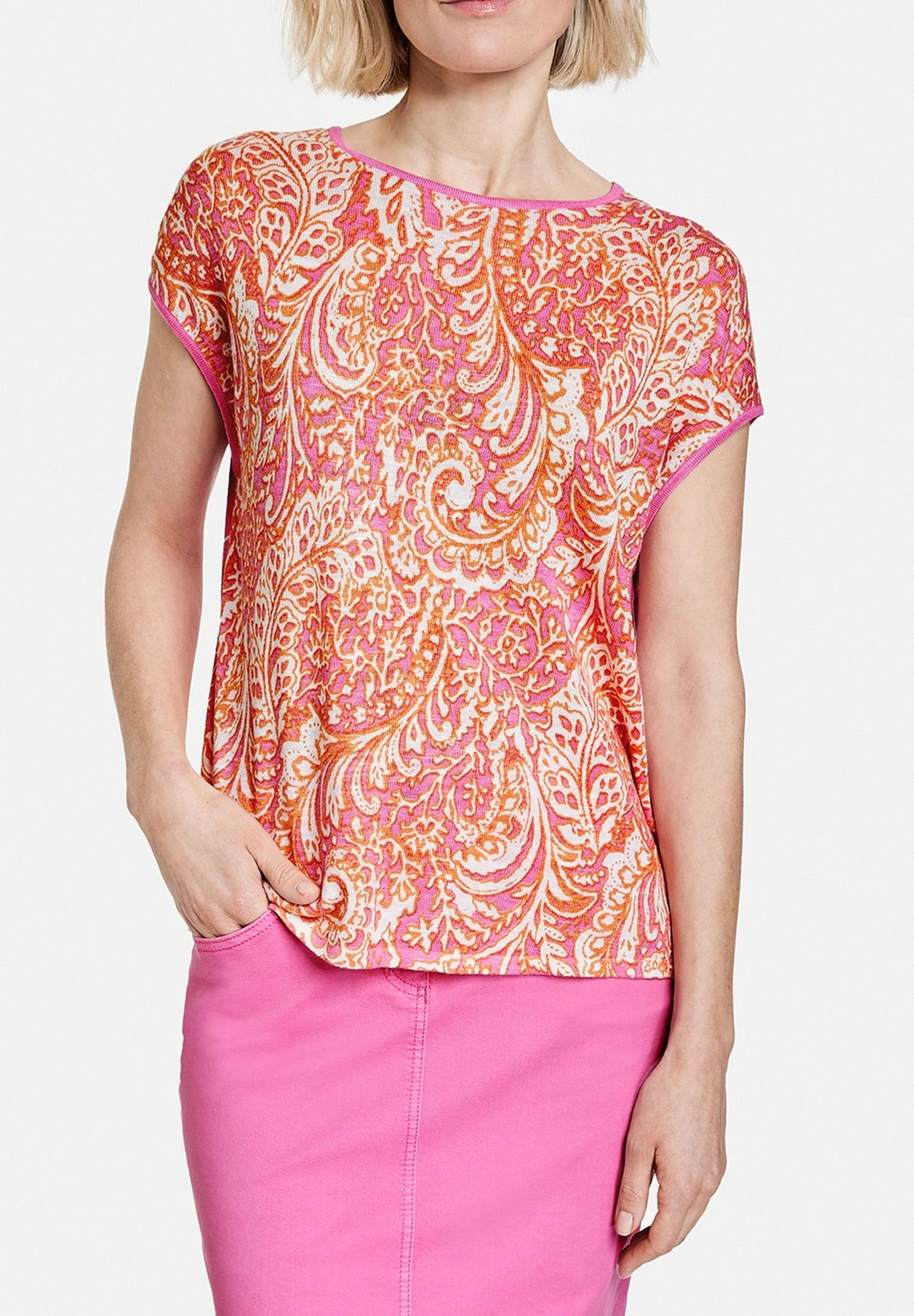 Gerry Weber T-Shirt Print - Lila Pink Rot Orange Druck 4 Gerry Weber T-Shirt Print - Lila Pink Rot Orange Druck - Afbeelding 4