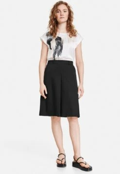 Gerry Weber Kurz Leicht Ausgestellter Mit Kellerfalte - A-Lijn Rok - Schwarz