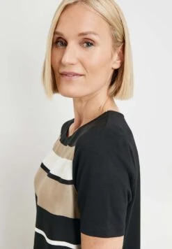 Gerry Weber Blouse Shirt - T-Shirt Print - Schwarz Ecru Weiss Streifen -Gerry Weber e7962a408676429f96da5e7f7a8dfa28