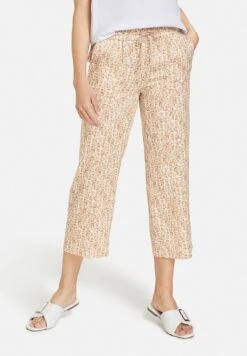 Gerry Weber Verkürzt Gemusterte 7/8 Easy Fit - Broek - Ecru Weiss Druck