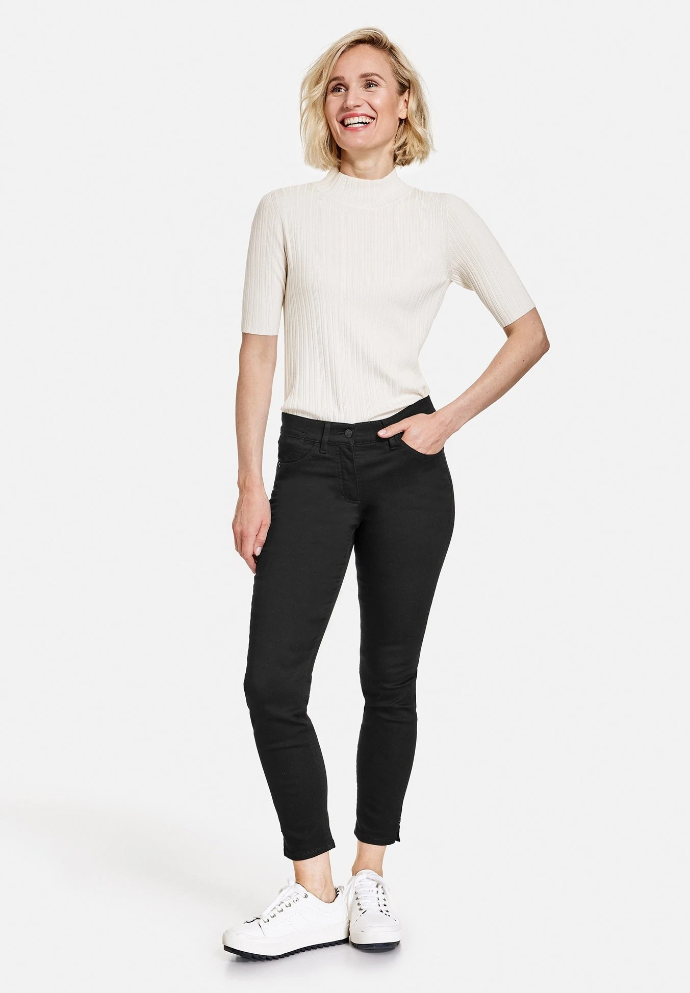 Gerry Weber 5-Pocket Best4Me Cropped - Slim Fit Jeans - Black Black Denim 2 Gerry Weber 5-Pocket Best4Me Cropped - Slim Fit Jeans - Black Black Denim - Afbeelding 2