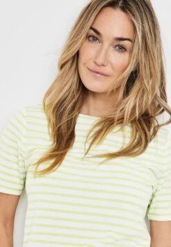 Gerry Weber 1/2 Arm Gestreiftes - T-Shirt Print - Grün Ecru Weiss Ringel -Gerry Weber f7c48a2e13c24f69a6ddf18db1c47009